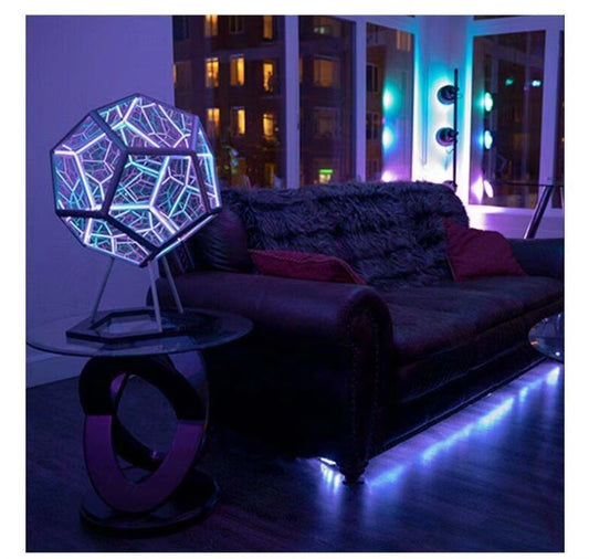 3D Cube Light Creative Cool Infinite Nightlight Colorful Art Light USB Nightlight Girls Birthday Christmas Gift